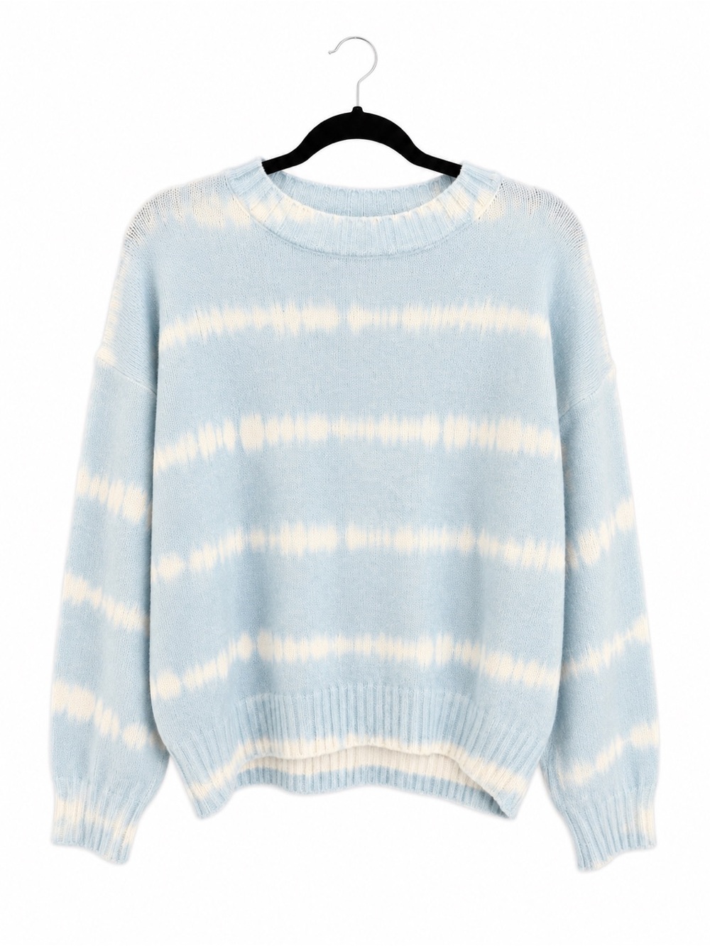 Newbury Kustom Blue & Cream Tie Dye Knit Sweater Size S